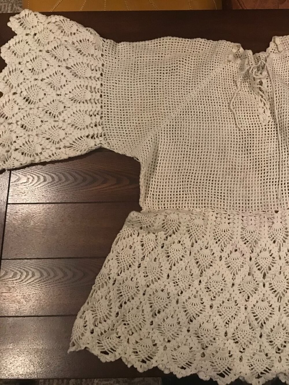 white Handmade Crochet blouse size M